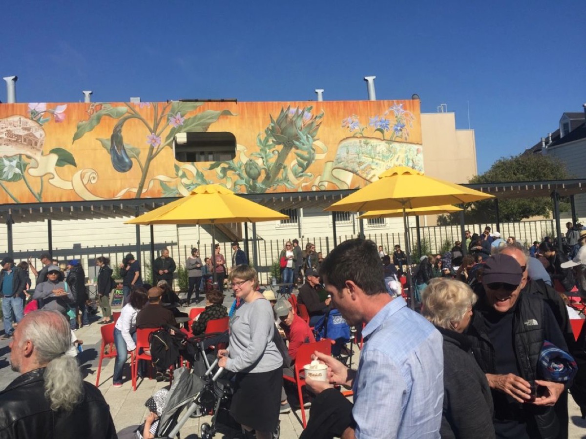 Outdoor art festival at the town square