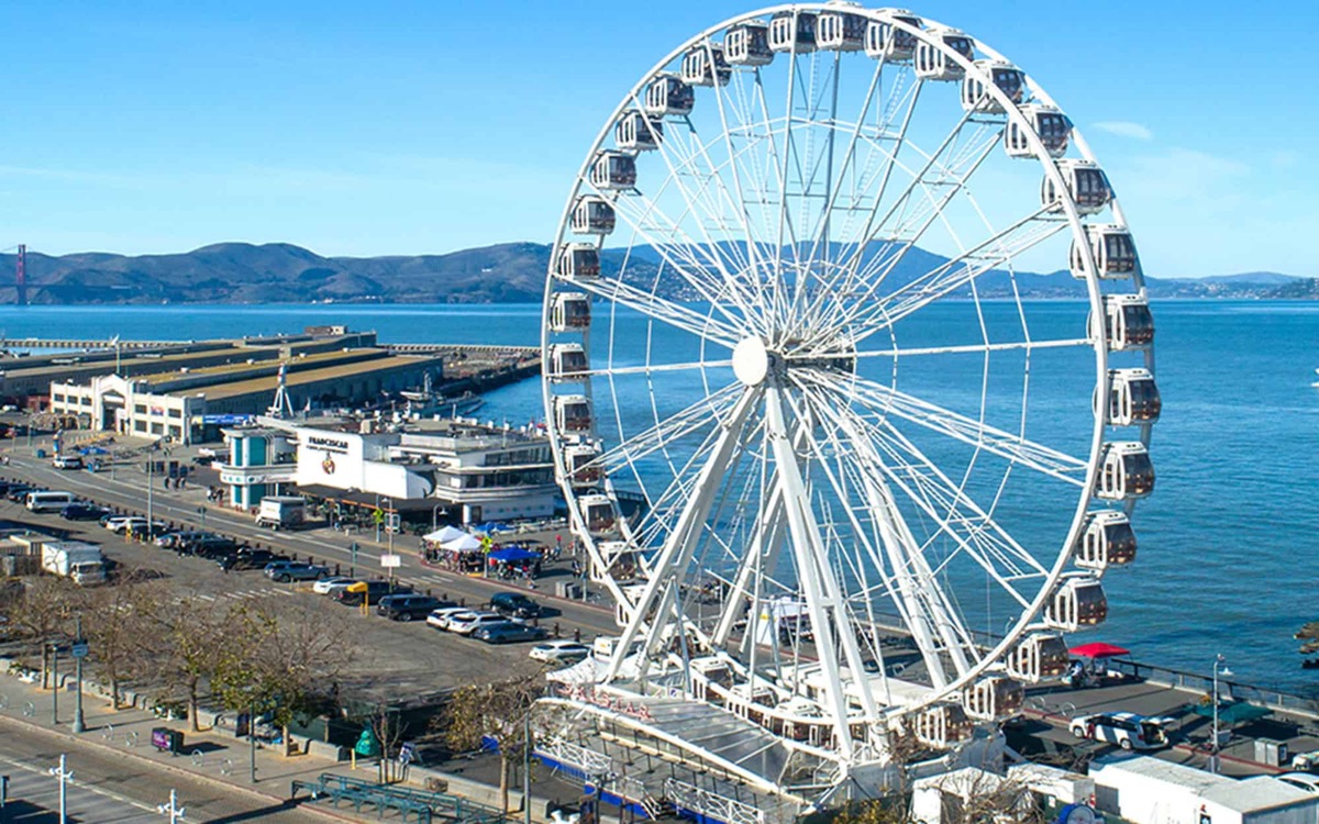 150-ft observation wheel with enclosed gondolas