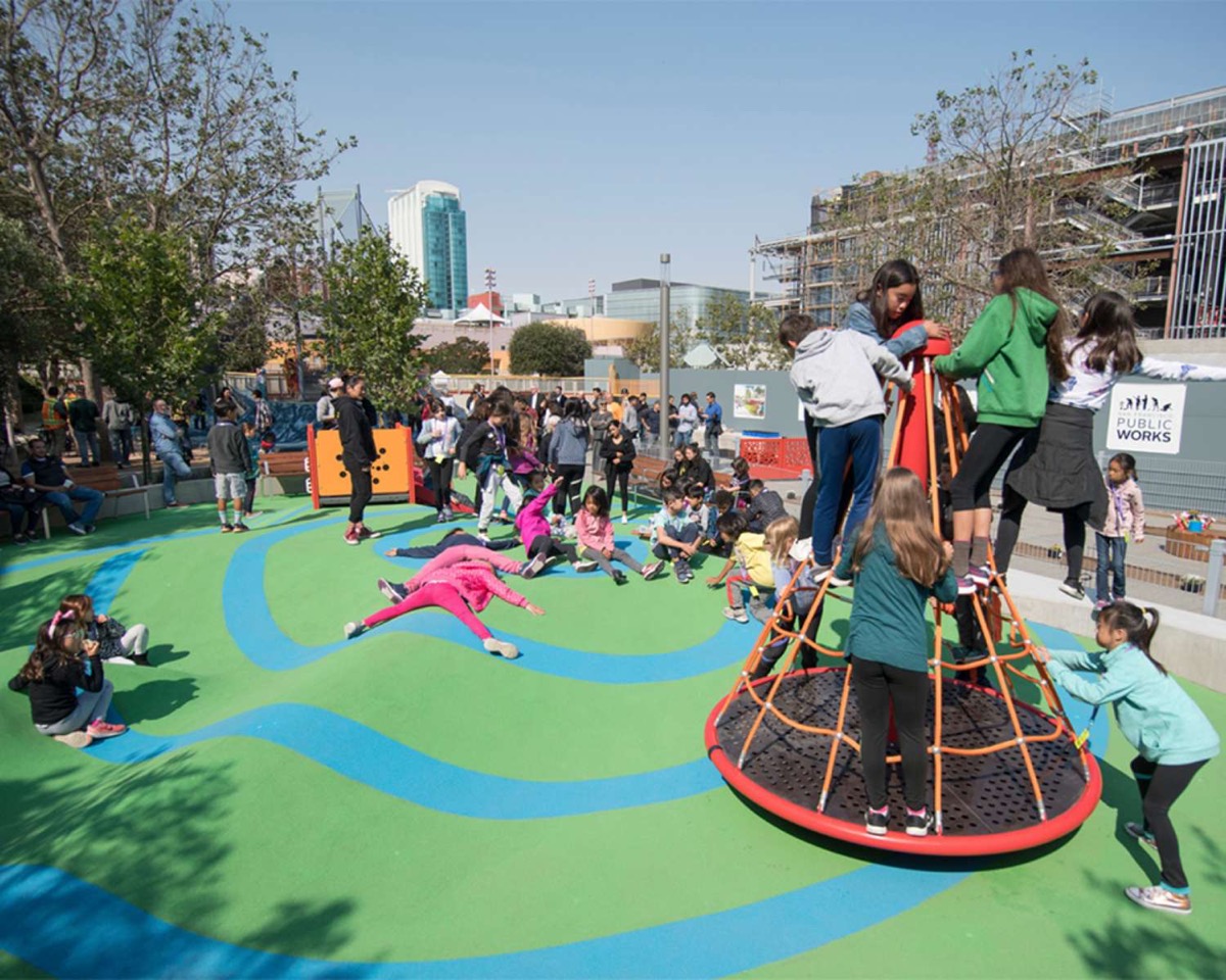 Free downtown playground and tot lot, with a $3 carousel